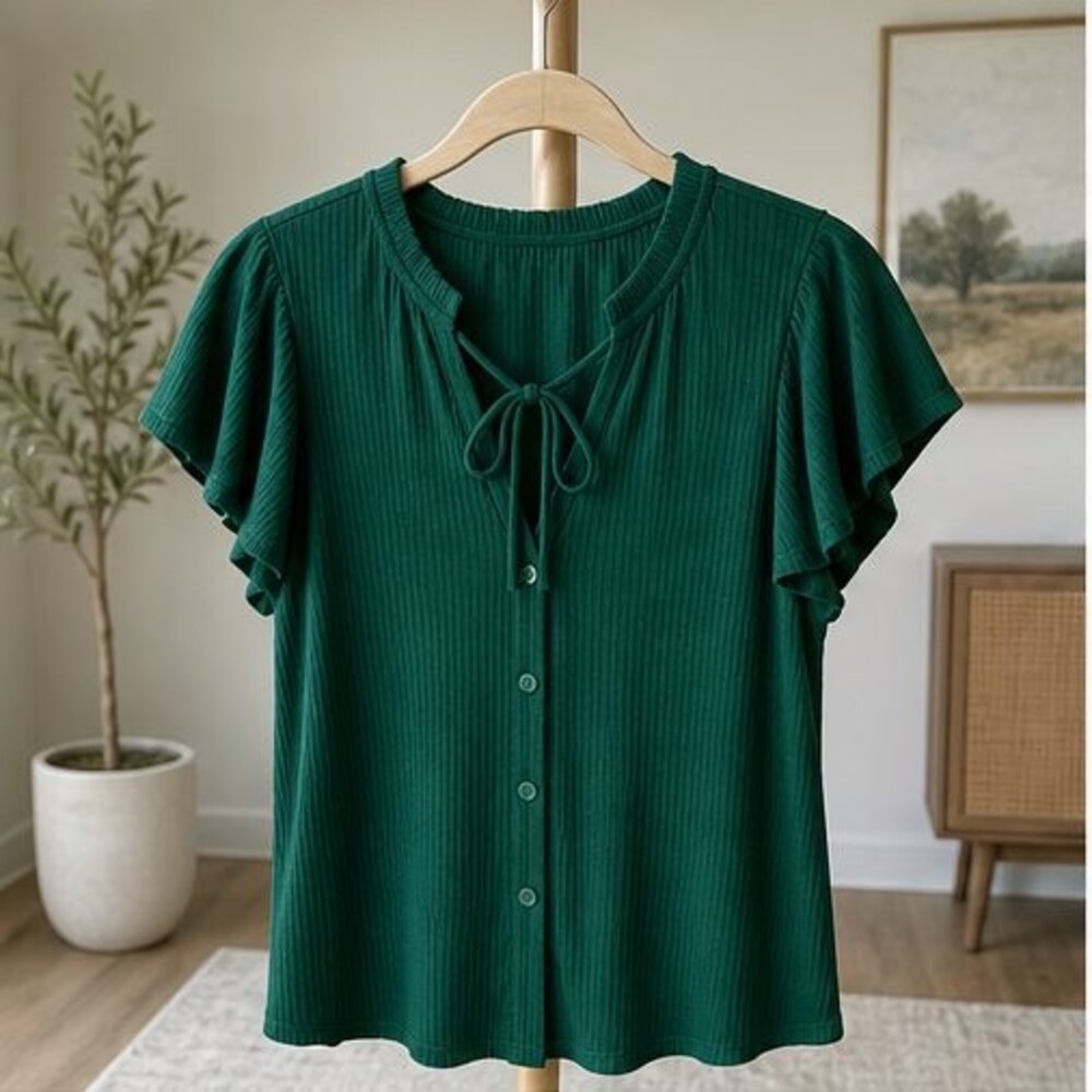 Emerald Wrap Blouse